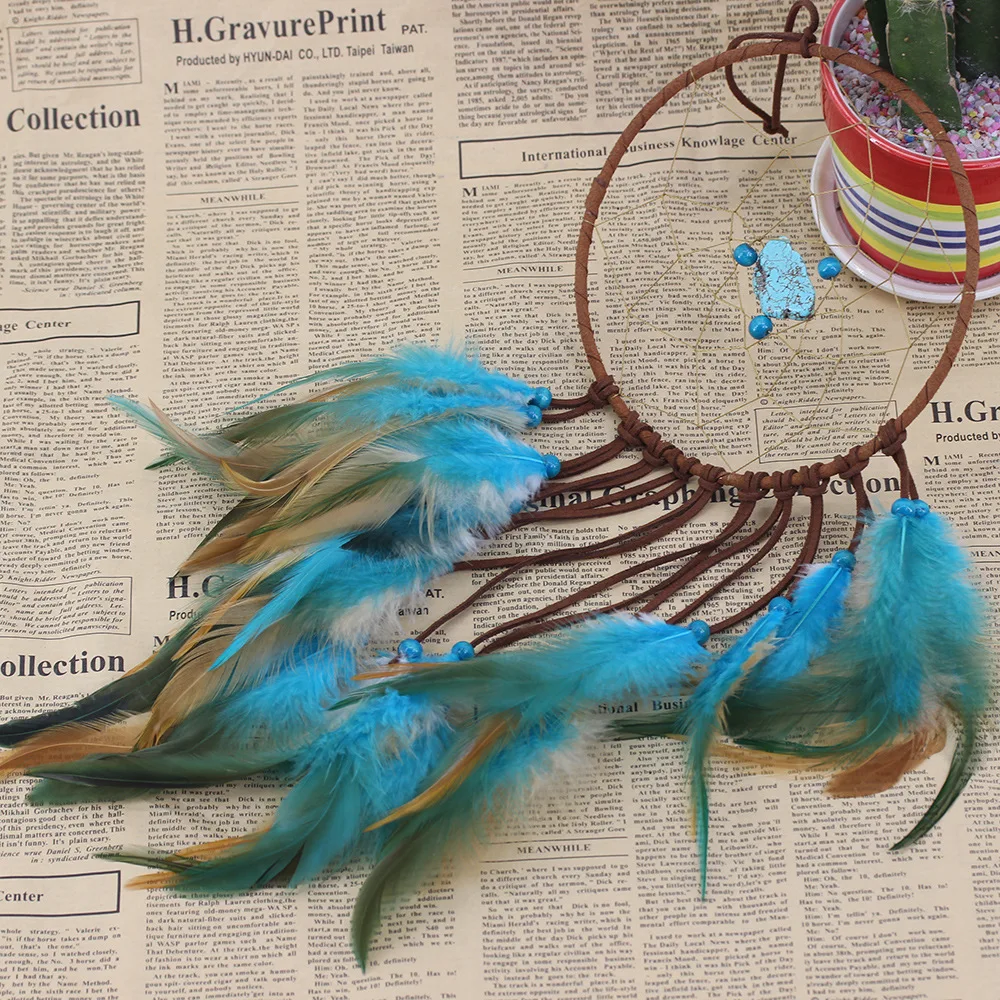 Dreamcatcher Handmade Wind Chimes Hanging Pendant Feather Indian Dream Catcher Wall Art Hangings Car Home Decorations Crafts | Дом и сад