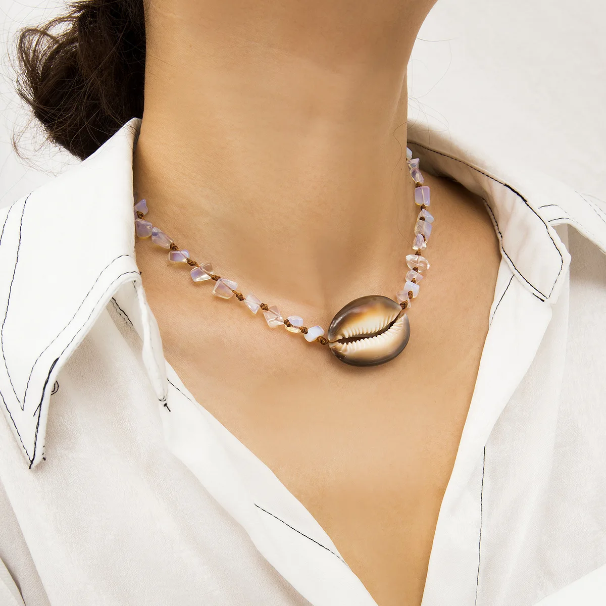 Лидер продаж 2019 плетеный чокер с бусинами на цепочке в стиле бохо Пляжное