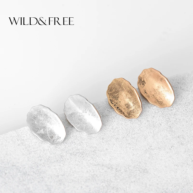 Женские винтажные геометрические серьги гвоздики модные простые из цинкового