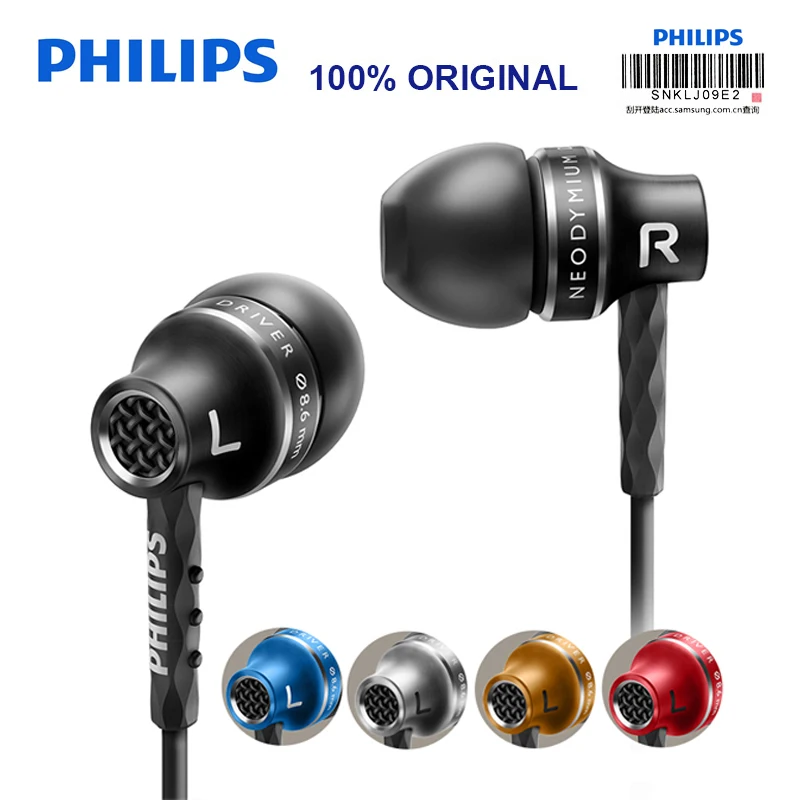 Philips SHE9100 оригинальные наушники вкладыши с несколькими цветными проводами