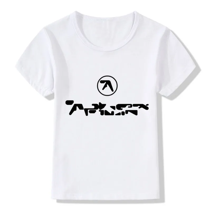 Забавная детская футболка с принтом Aphex Twin летние топы для мальчиков и девочек