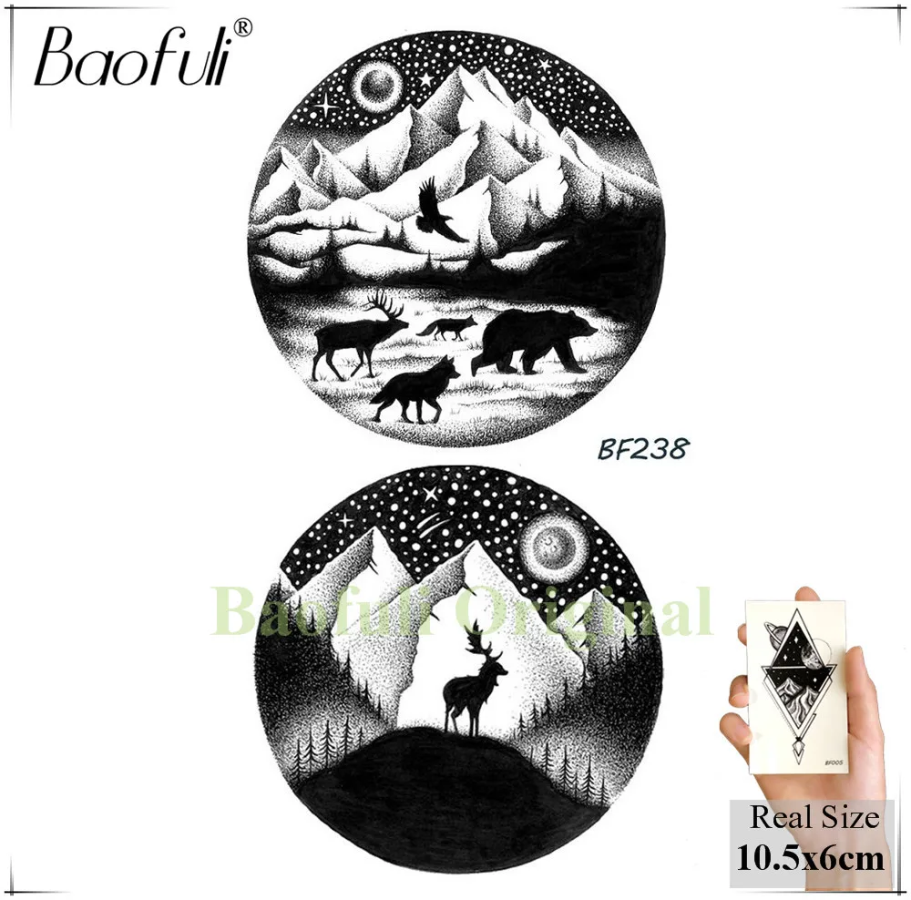 Baofuli черная живопись Осьминог временная татуировка стикер тело искусство рука