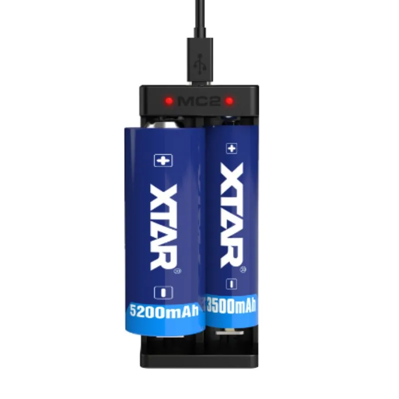 Универсальное зарядное устройство XTAR MC2 Mini USB li ion 3 7 в для аккумуляторов 18650 20700 21700