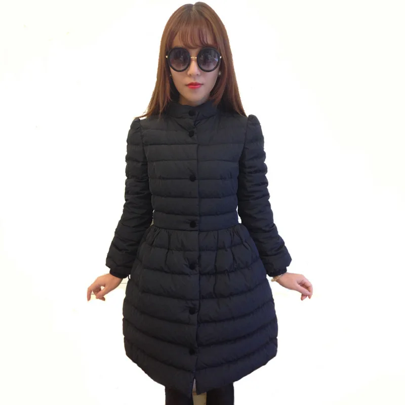 2017 зимнее пальто Для женщин тонкий Парка на пуху Длинные зимняя куртка
