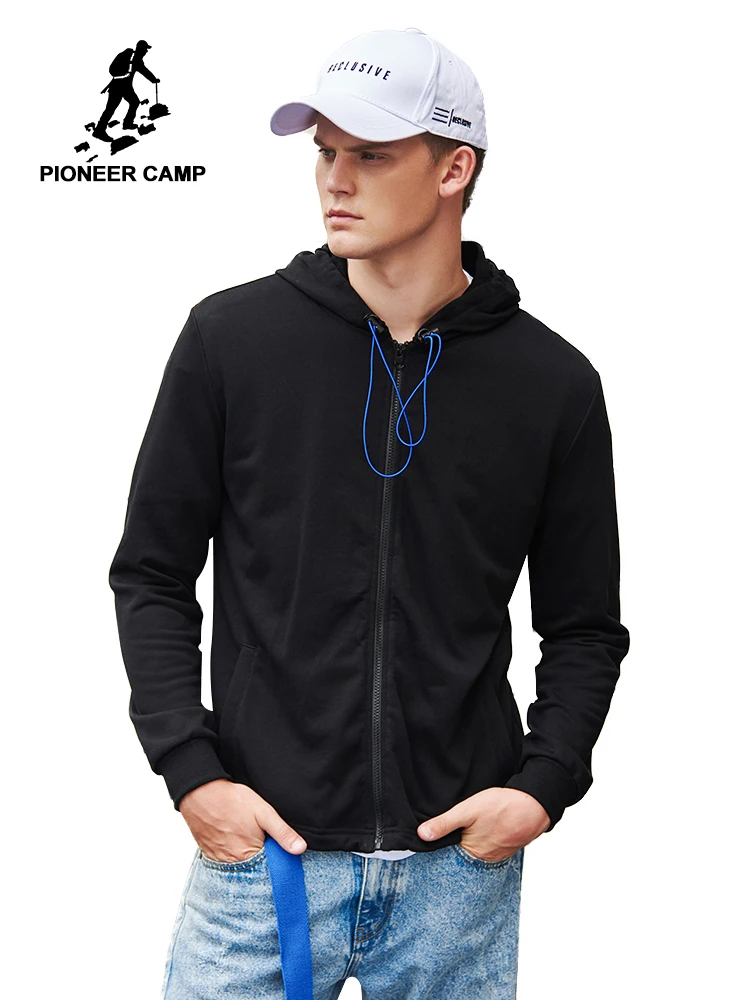 Мужская куртка в синюю полоску Pioneer camp с капюшоном на молнии верхняя одежда AJK902057