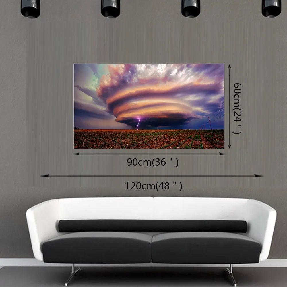 1 Панель Холст Настенная картина пейзаж холст молния деревья парк натуральная