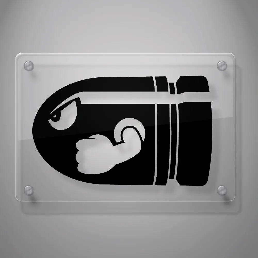 

Bullet Bill Inspired Decal Sticker for Car Window, Laptop, Motorcycle, Walls, Mirror and More
