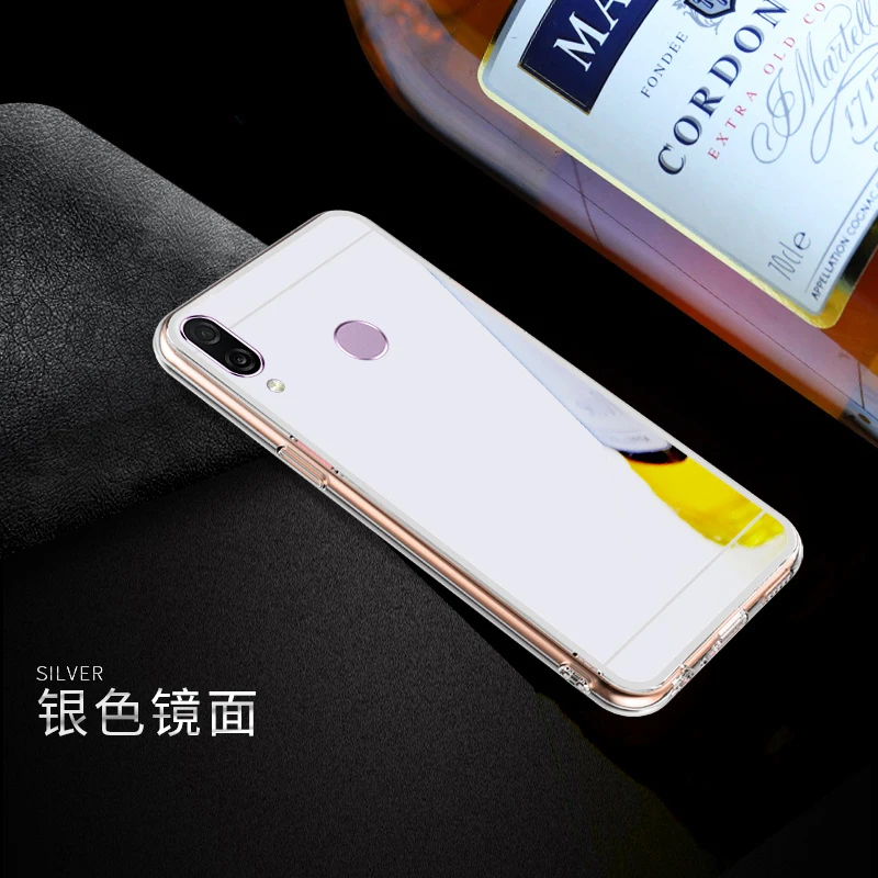 Серебристый Зеркало Make Up чехол для huawei Y7 Pro Y9 Y8 Y6 Y5 Y3 чехол на Honor 8X 8C 8A 10 Lite 7A 7C Pro Max3 Мягкий силиконовый чехол - Цвет: Серебристый