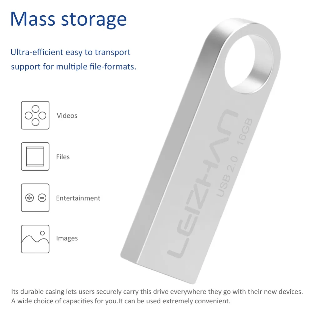 Металлический USB флеш-накопитель LEIZHAN 64 ГБ 32 16 8 4 Гб | Компьютеры и офис