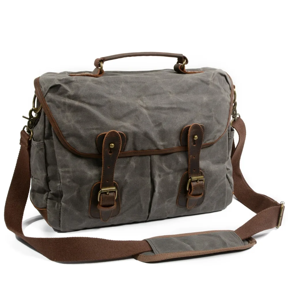 Новый Для мужчин Vinatge Водонепроницаемый холст кожа человека Crossbody мужской сумка