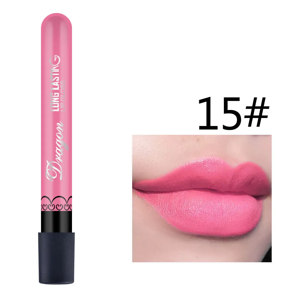 Матовая Фирменная помада, макияж Labiales 13 цветов Maquiagem длинный прочный batom водонепроницаемый Maquillaje Velet Pintalabios - Цвет: 15