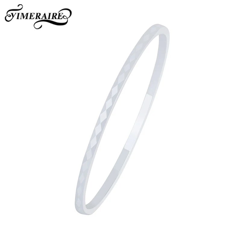 

New Elegant White Ceramic Cut Surface Bracelet For Women Charm Cuff Bangle Wedding Gift Simple Design Never Fade Healthy Jewelry