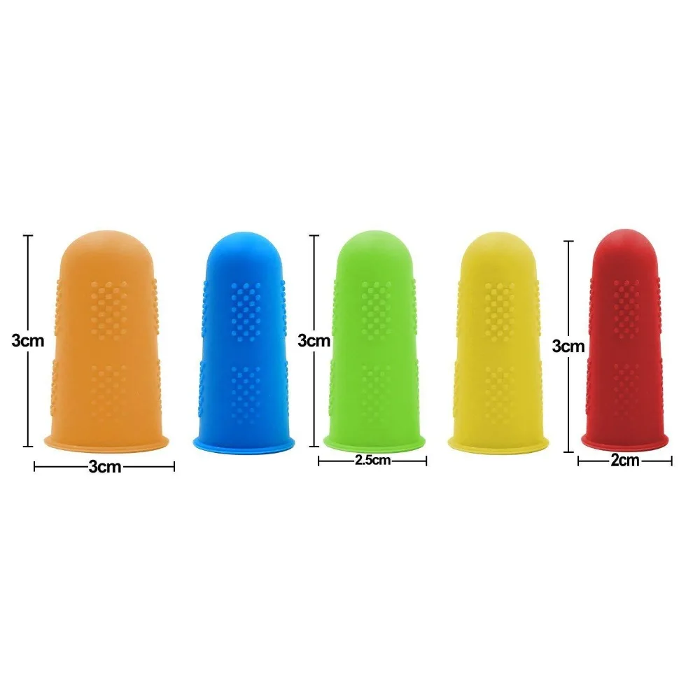 5pcs Anti-scald cut silicone finger sleeve high temperature resistant non-slip protection | Дом и сад