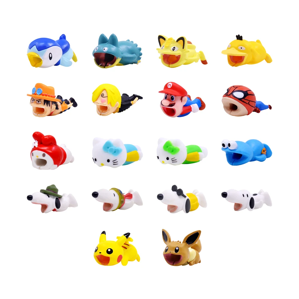 CHIPAL Cute Anime Bite Wire Winder для iPhone 6 S 7 8 Plus X XS XR защита usb кабеля Органайзер чомперы
