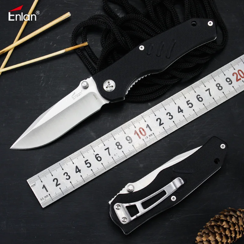Складной карманный нож ENLAN EW007 8Cr13Mov Blade G10 рукоятка EDC 60HRC тактический инструмент