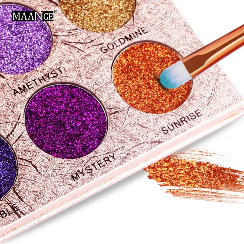 MAANGE 12 цветов Тени для век Алмазные блестки пудра золотые тени Магнитная палитра