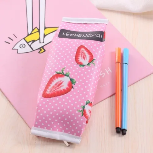 Kawaii Cracker школьный Чехол-Карандаш для девочек с милыми фруктами, искусственная кожа, сумка для ручек, коробка для канцелярских принадлежностей, офисные школьные принадлежности Escolar - Цвет: 9