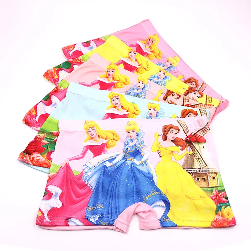 5 шт./лот нижнее белье для девочек с героями мультфильмов детское из 100% хлопка