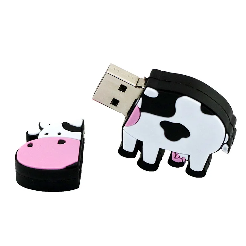 USB флеш-накопитель с животным пингвином, кошкой, флеш-накопитель с мультипликационным рисунком, мультипликационная корова, 8 ГБ, 16 ГБ, 32 ГБ, 64 ГБ, 128 ГБ, USB 2,0, флеш-карта памяти