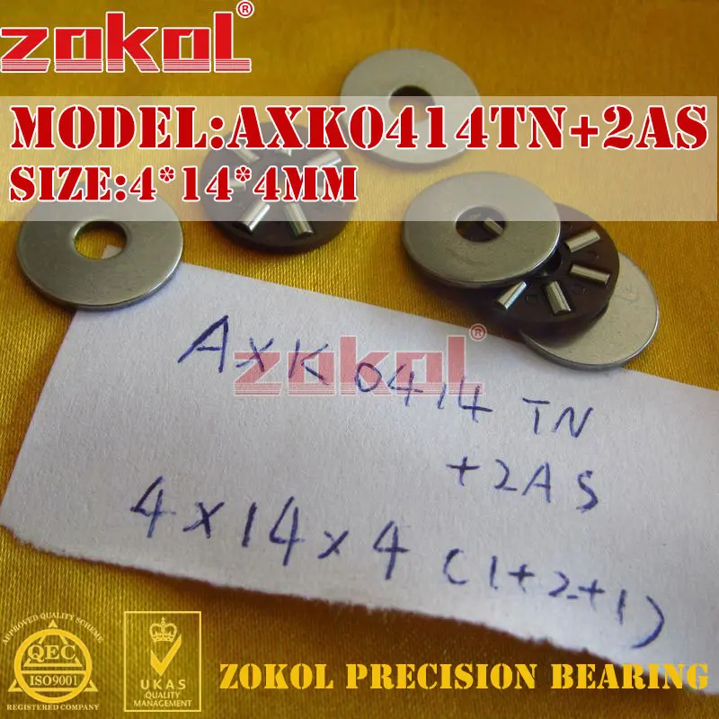 ZOKOL AXK0414 AXK0515 AXK0619 TN 2AS подшипник + игольчатый роликовый 4*14*4 мм 5*15*4 6*19*4 мм|bearing