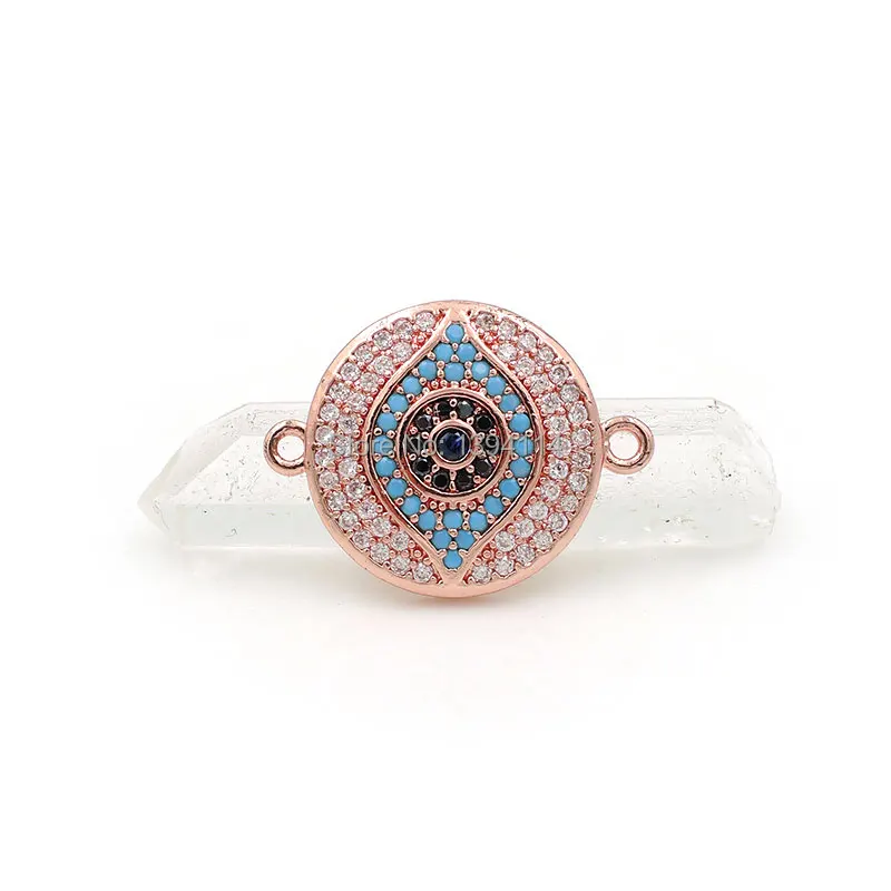 20*16*3 мм Micro Pave Kallaite & Black Blue CZ круглые соединители для глаз подходят мужчин и женщин