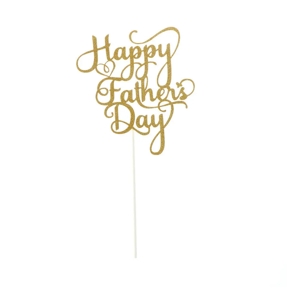 Сделай Сам Счастливый День отца топперы для торта ручной работы Золотой