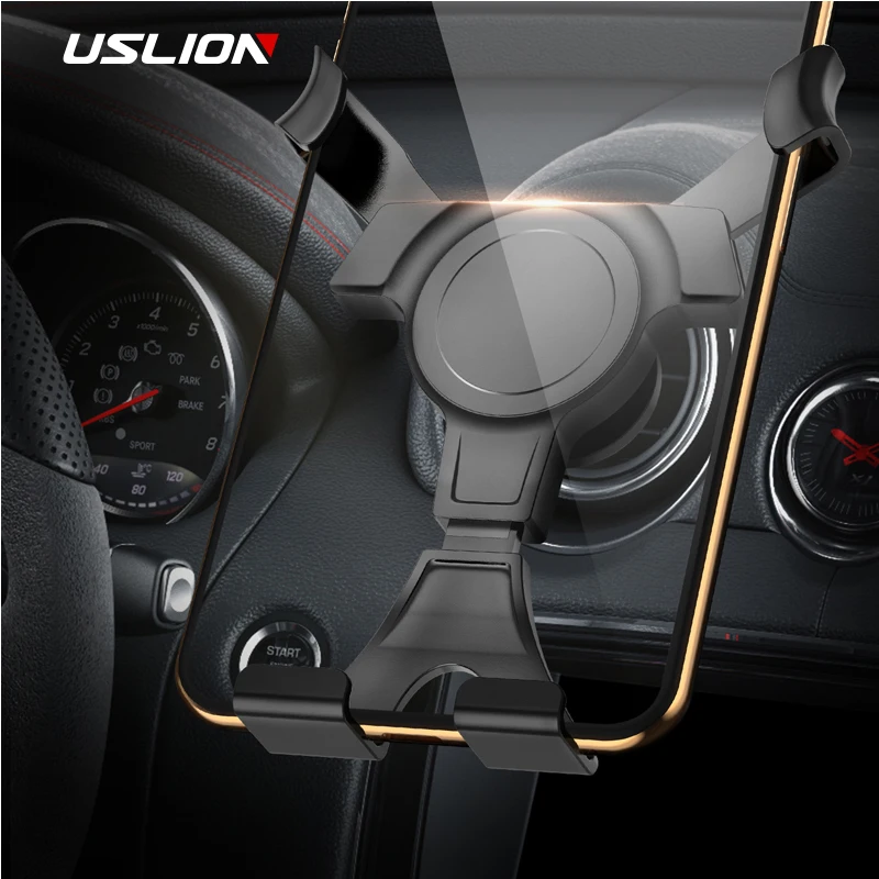 Универсальный автомобильный держатель для телефона USLION, автомобильный держатель для телефона на вентиляционное отверстие, Гравитационный держатель для автомобиля, подставка для телефона, поддержка для iPhone huawei