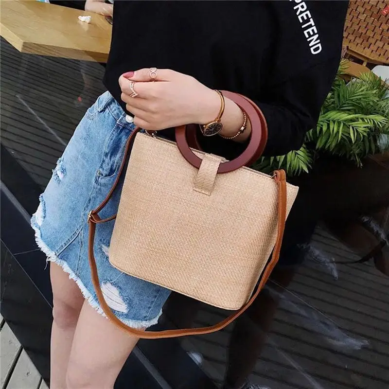 

2019 new fashion straw bag handbag female summer rattan bag hand-woven beach circle bohemian handbag new fashion