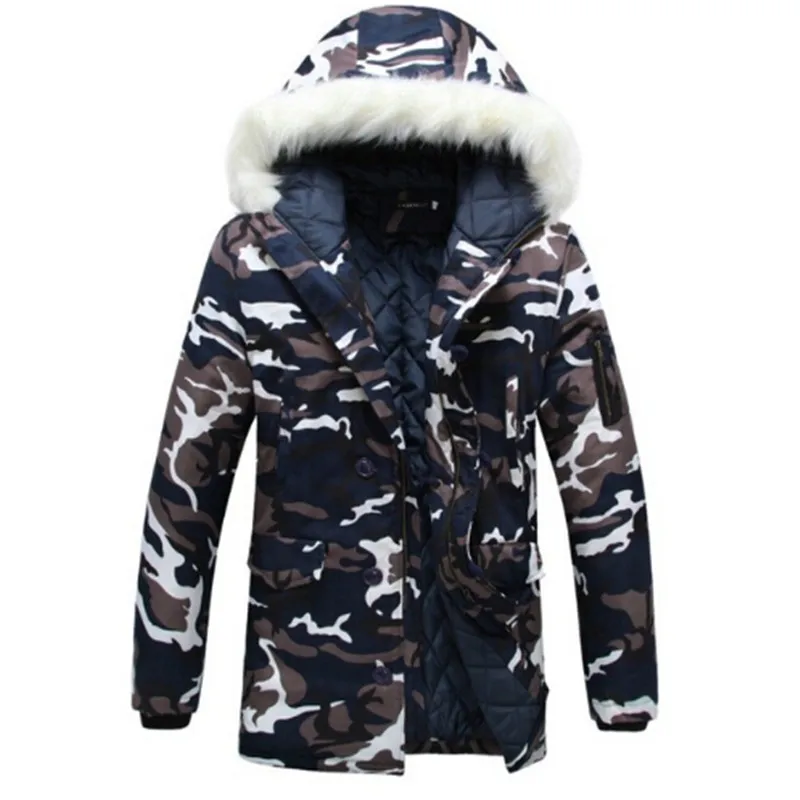 

2016 New Winter Men Camouflage Down Jacket Brand Warm Jacket Sportswear Men Casual Thicken Long Army Jacket Size M-XXXL