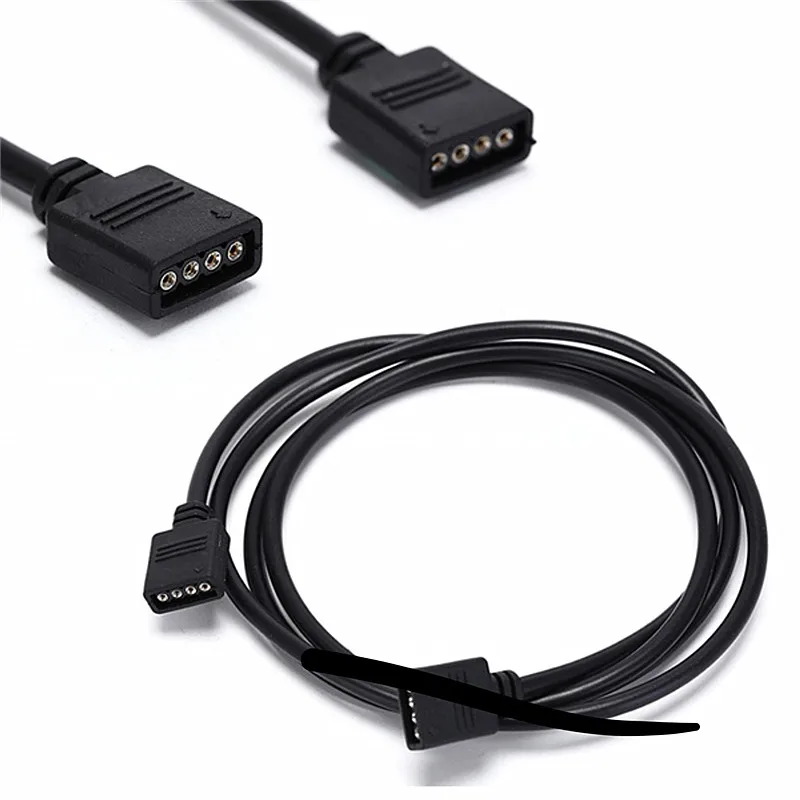 

1 шт. 4Pin RGB LED разъем удлинитель Кабель провод 4pin кабель 5050 3528 светодиодные ленты световые Разъемы 30 см 1 м TK черный провод
