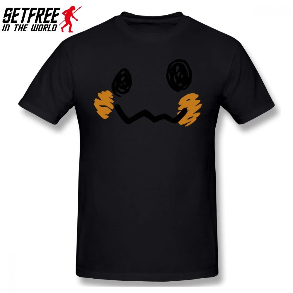 Mimikyu Face Pokemon Мужская футболка Топ команда плюс размер o-образным вырезом хлопок Пользовательские короткий рукав Футболка мужская - Цвет: Черный