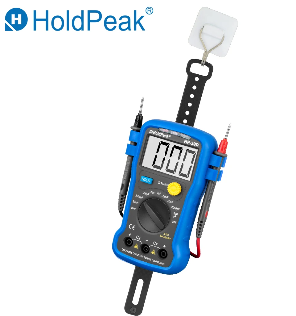 HoldPeak Мини Ручной цифровой мультиметр HP-39D измерительный измеритель емкости Специальный прибор Электрический тестер 1999 отсчетов
