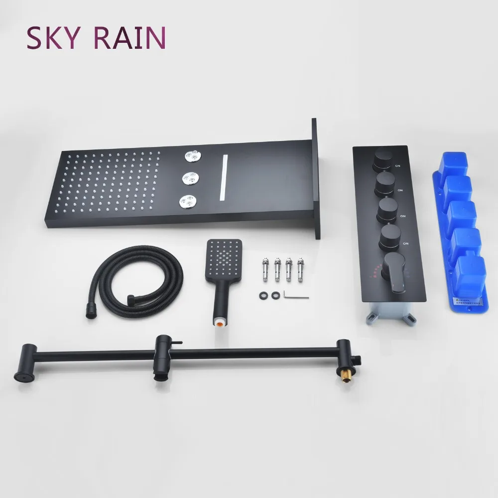 Классическая матовая черная многофункциональная Вращающаяся насадка для душа