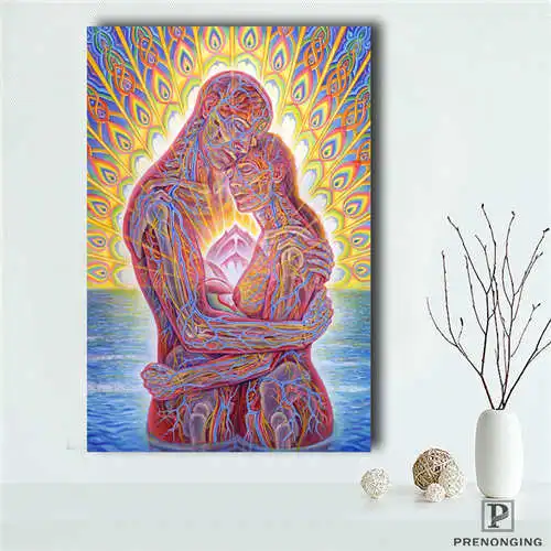 Canvas Poster На заказ холст плакат Alex-серый-Kiss(3) плакаты ткань настенное искусство картины для декора гостиной#18-12-16-S-01-31 - Цвет: Canvas Poster