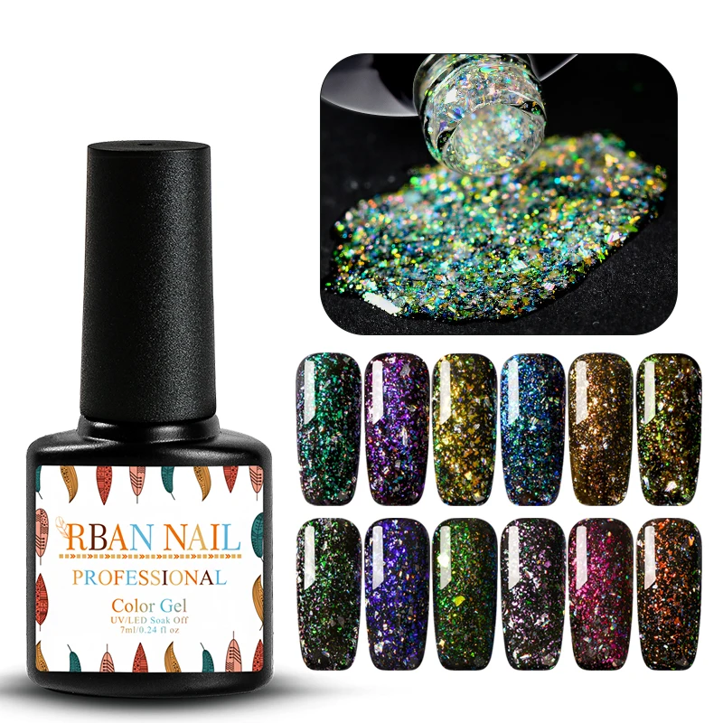 Блестящая голографическая пилка для ногтей RBAN полуперманентный Гель-лак УФ