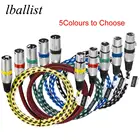 Кабель lballist 3-контактный XLR, штекер-гнездо, OFC, медная фольга, экранированный, для микрофона, микшера, усилителя, 1 м, 2 м, 3 м, 5 м