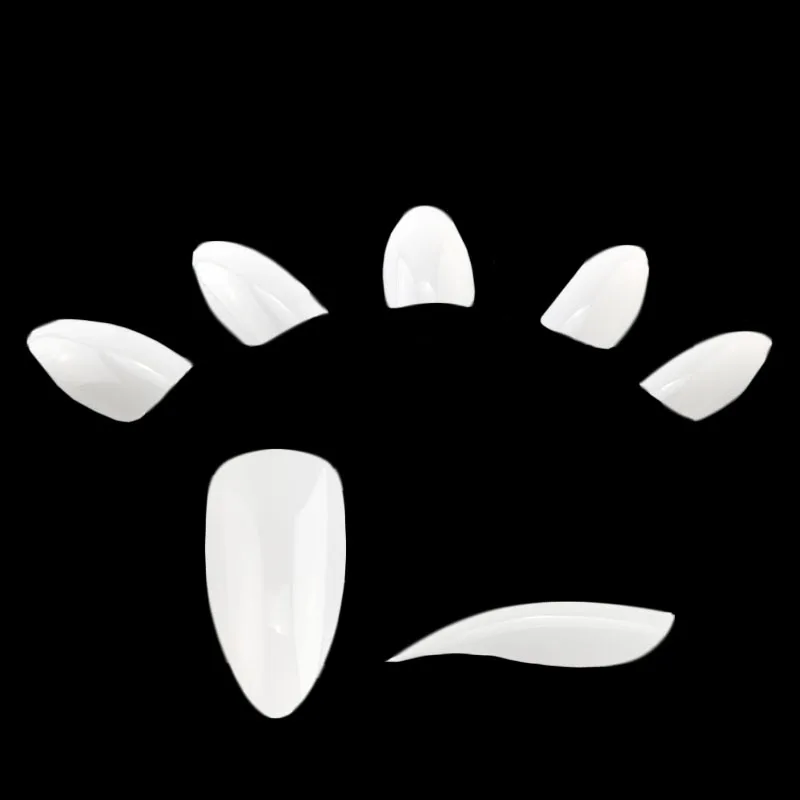 Белые короткие накладные ногти острый конец Шпилька для дизайна ногтей