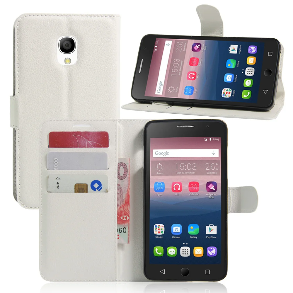 PT-0253 для Alcatel Pop Star 5022D защитная оболочка телефона личи шаблон сплошной цвет