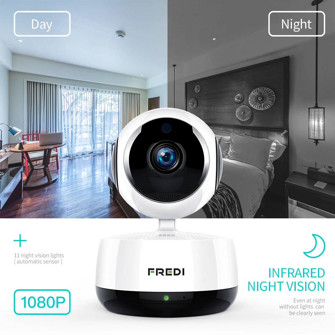 FREDI домашняя ip-камера безопасности 1080P 2.0MP Беспроводная умная WiFi камера Детский
