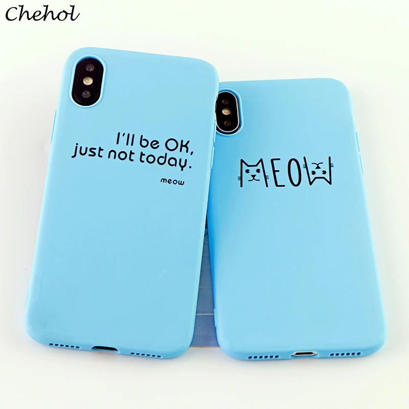 Fashion Mobile Phone Cases for iPhone X XS MAX XR 8 7 6 S Plus Case Funny Cat MEOW Soft Silicone Fitted Covers Accessories |