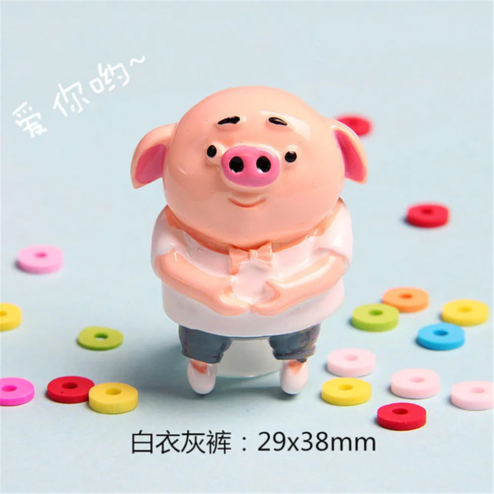 8pcs Mixed Resin Kawaii Pig Decoration Crafts Flatback Cabochon DIY Embellishments For Scrapbooking Phone Hair Bow Accessories | Дом и сад
