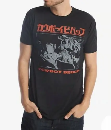Крутая ковбойская футболка в стиле аниме Bebop kanji 100% аутентичная унисекс