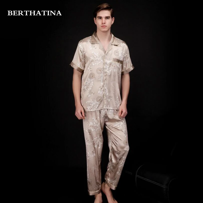 BERTHATINA новинка весны 2018 пижамные комплекты из 2 предметов Мужская атласная пижама