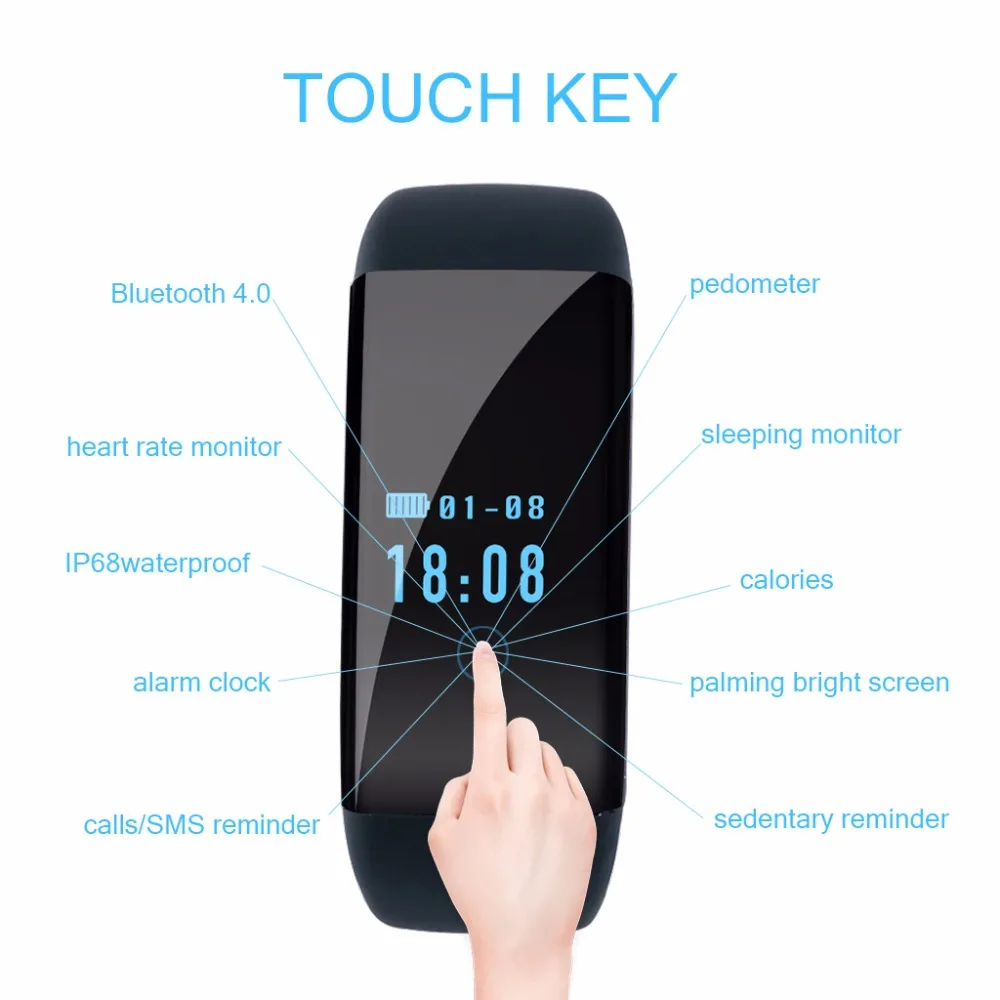 Оригинал DFit D21 Heart Rate Monitor Smartband Водонепроницаемый Плавать Smart Watch Браслет Здоровья