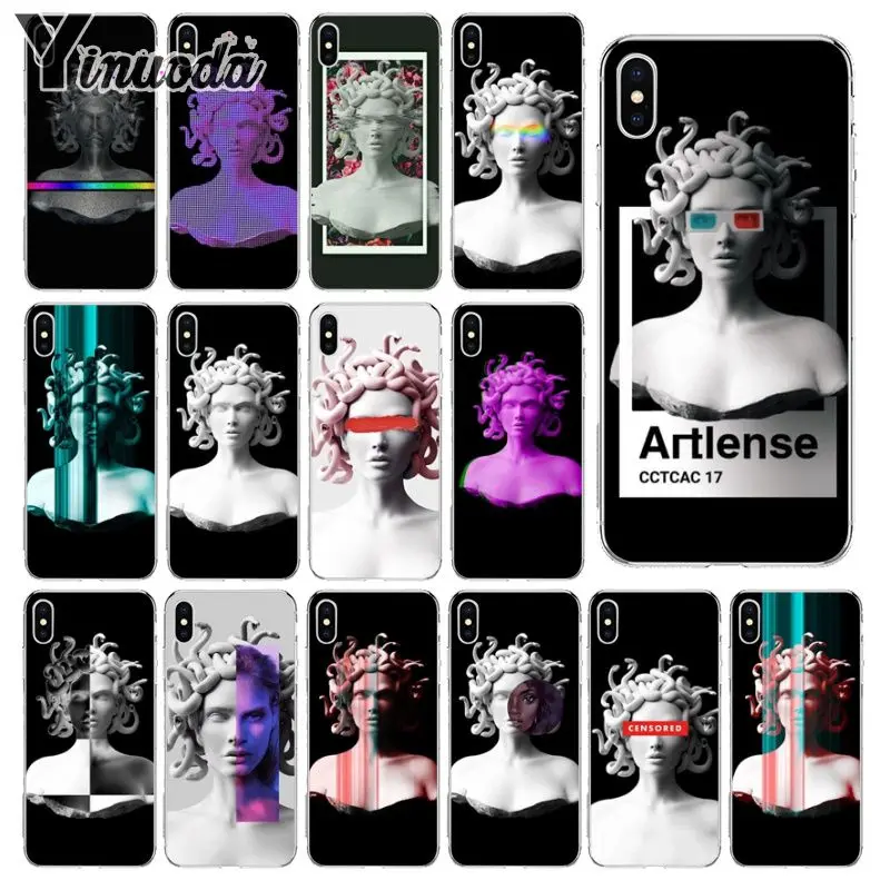 Yinuoda Medusa Vaporwave Glitch Art мягкий чехол для телефона Apple iPhone 8 7 6 6S Plus X XS MAX 5 5S SE XR |