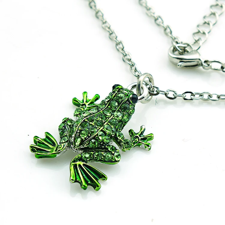 JINGLANG Розничная Мода Подвеска Ожерелье 2 цвета Стразы лягушка Животные Подвески