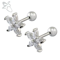 lady ear studs earrings crystal helix piercing earring stud women flower earrings for women ear piercing tragus orecchini aretes