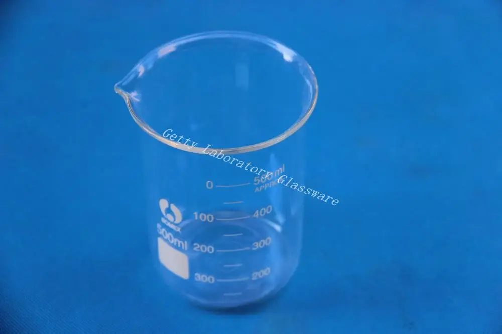 Лабораторный стеклянный стакан 500 мл с широким горлом материал Pyrex|beaker lab|beaker