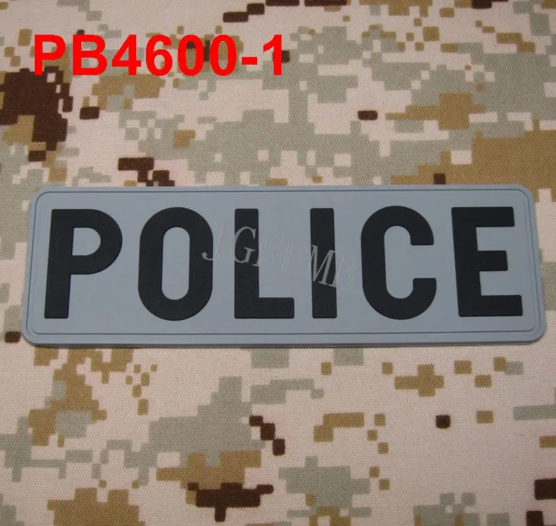 pb4600 Grey Полицейский тактический военный 3D ПВХ патч - Цвет: pb4600 Grey