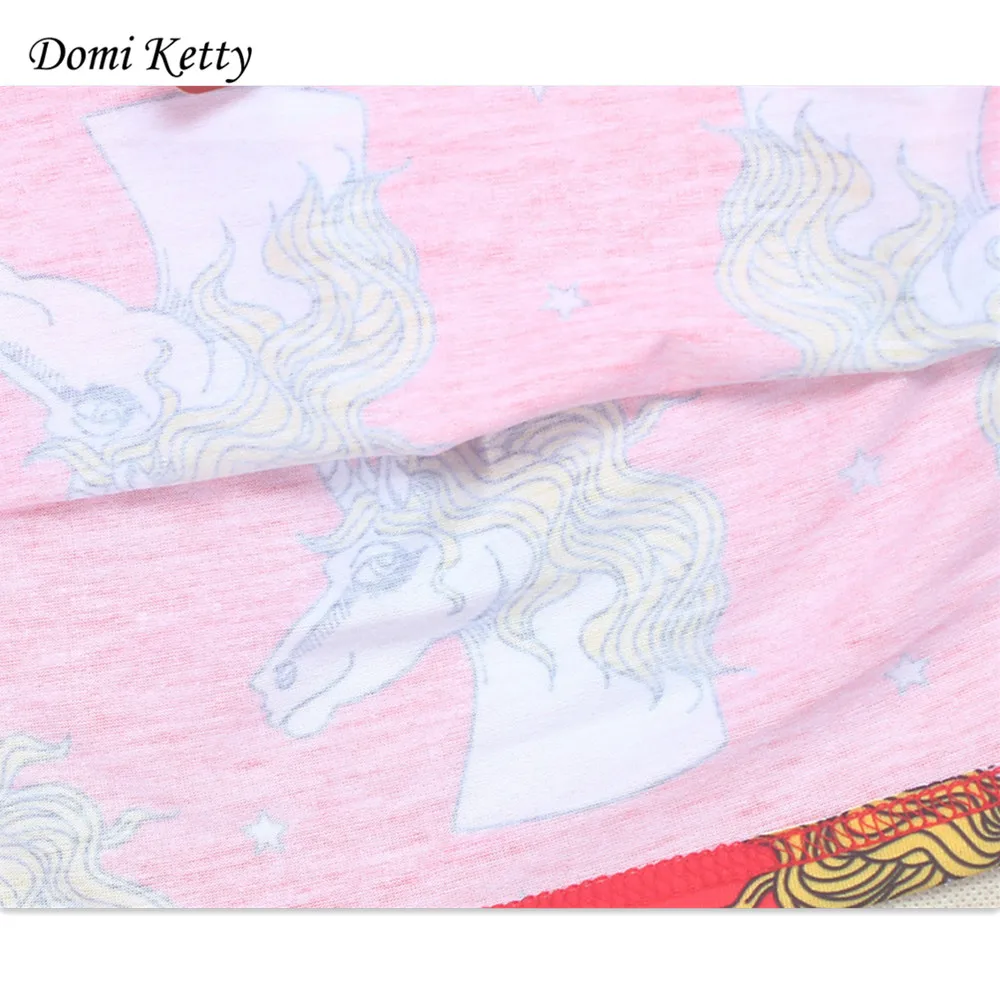 Domi Ketty/Детская летняя одежда платье принцессы с единорогом для маленьких девочек